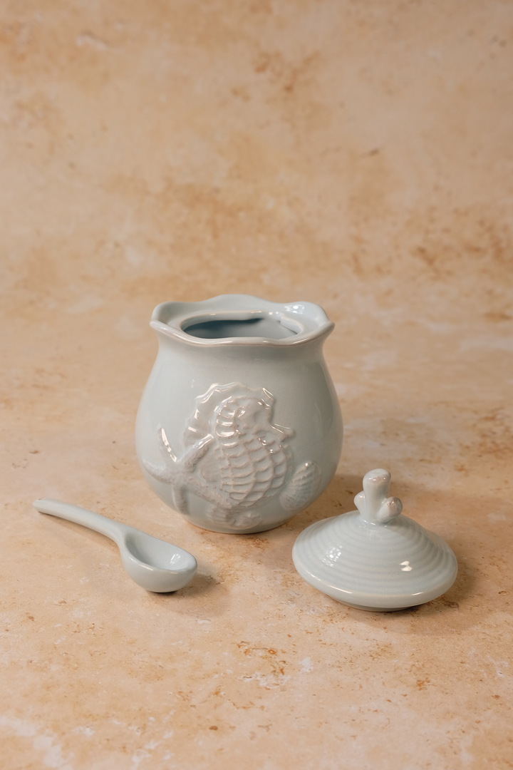 Blue Seahorse Sugar & Creamer Set
