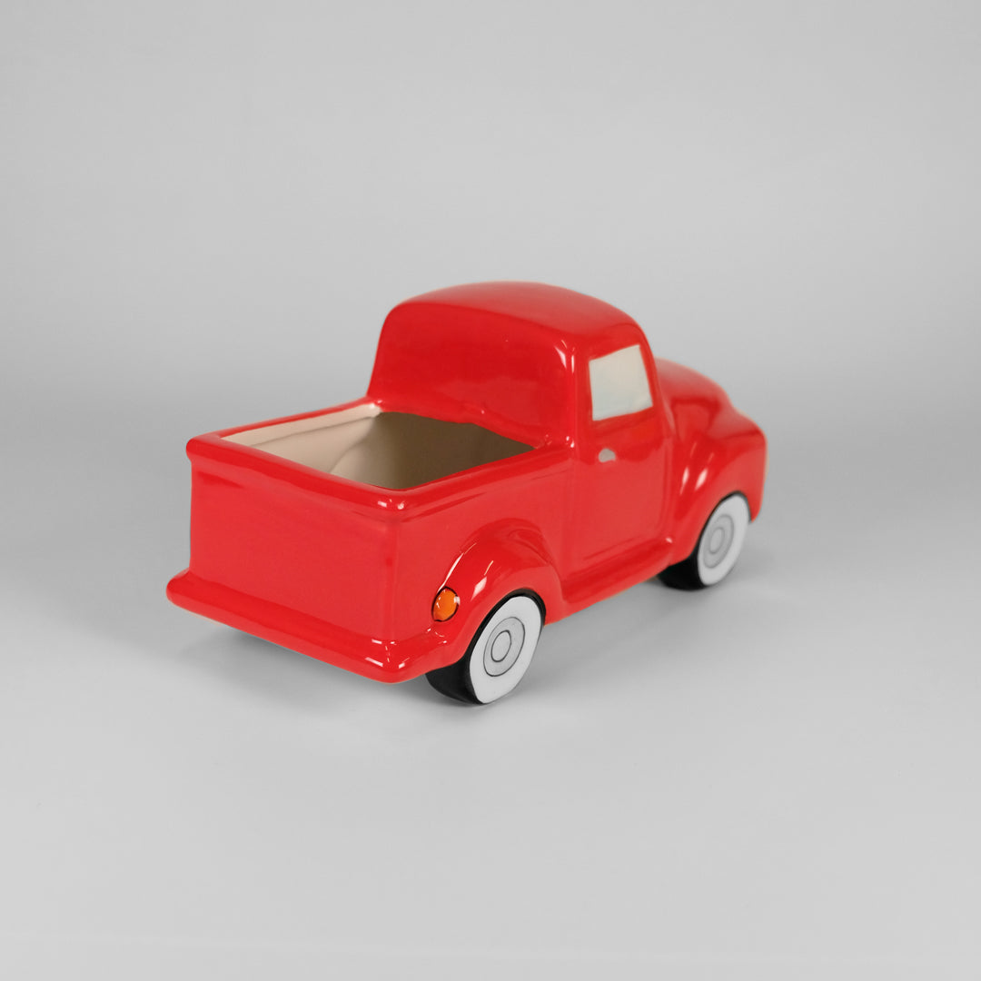 truck planter pot Blue Sky 9" Red Truck Ceramic Planter
