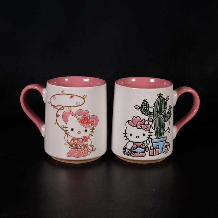 Hello Kitty Pink Holiday 17oz Mug Set of 2
