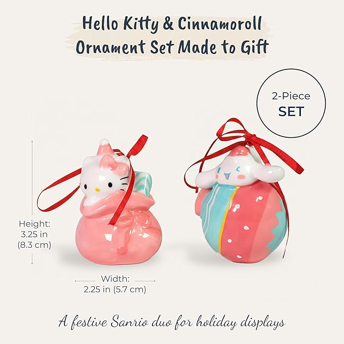 Hello Kitty and Cinnamoroll Ornament Set