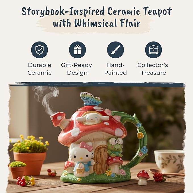 Hello Kitty and Friends Mushroom House Teapot