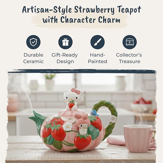 Hello Kitty and My Melody Strawberry Tea Pot
