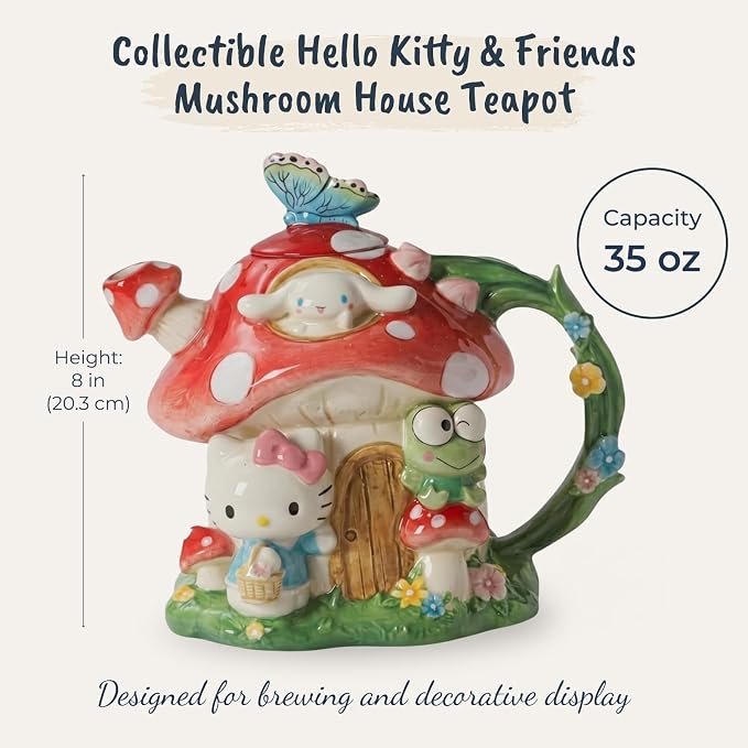 Hello Kitty and Friends Mushroom House Teapot