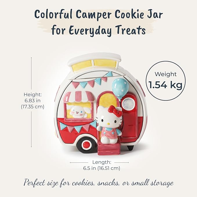 Hello Kitty and Cinnamoroll Camper Cookie Jar