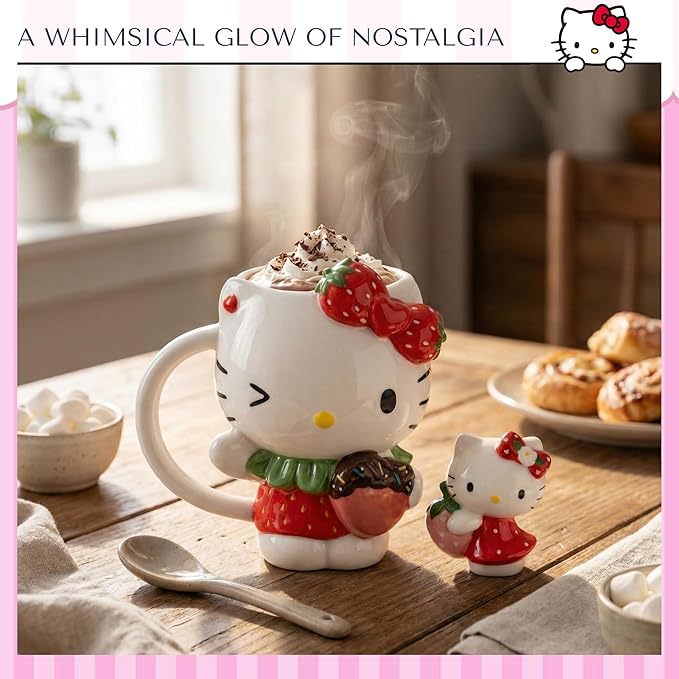 Hello Kitty with Strawberry Figural Mug and Gift Set