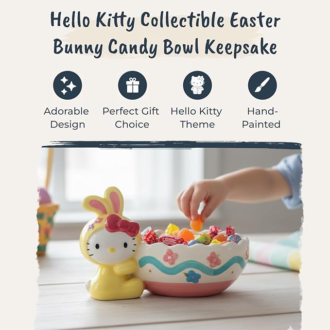 Hello Kitty Easter Bunny Egg Candy Bowl