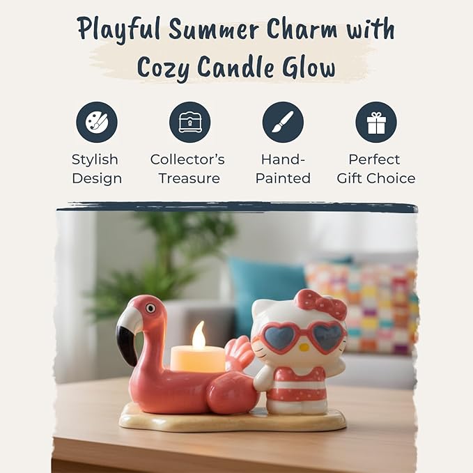 Hello Kitty Pink Flamingo Tea Light Candle Holder