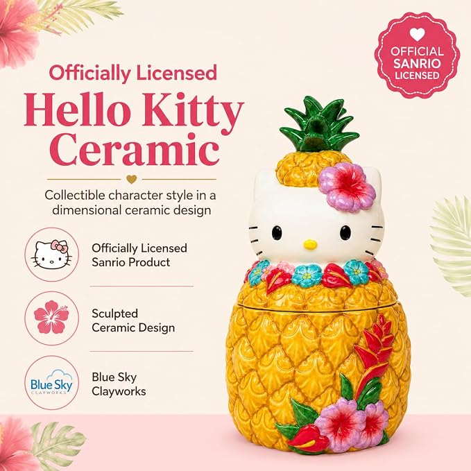 Clayworks Hello Kitty Pineapple Cookie Jar