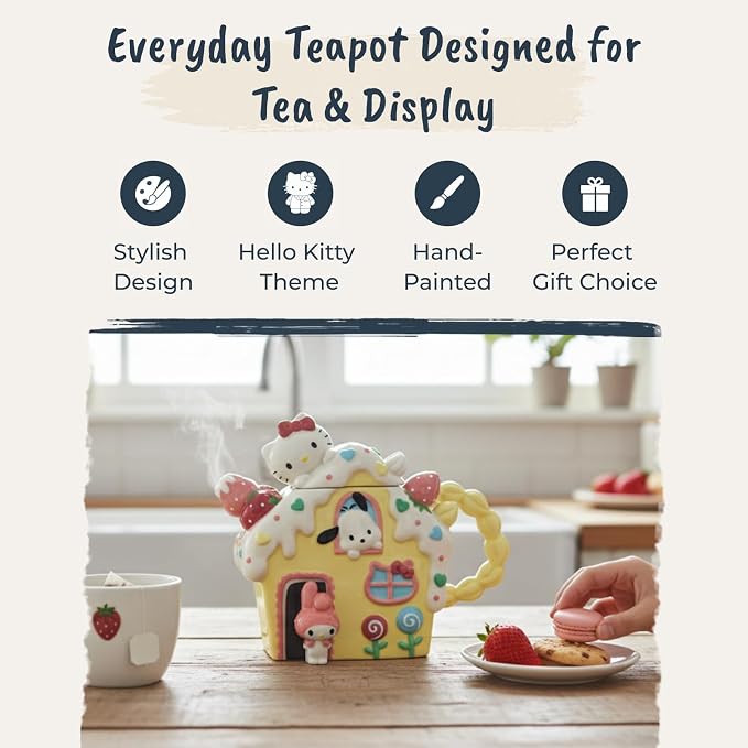 Hello Kitty and Friends Strawberry House Teapot