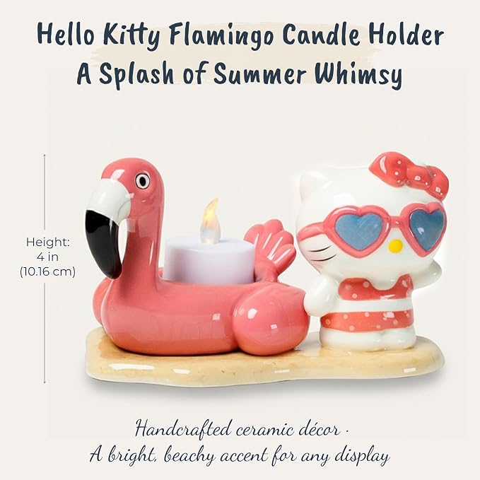 Hello Kitty Pink Flamingo Tea Light Candle Holder