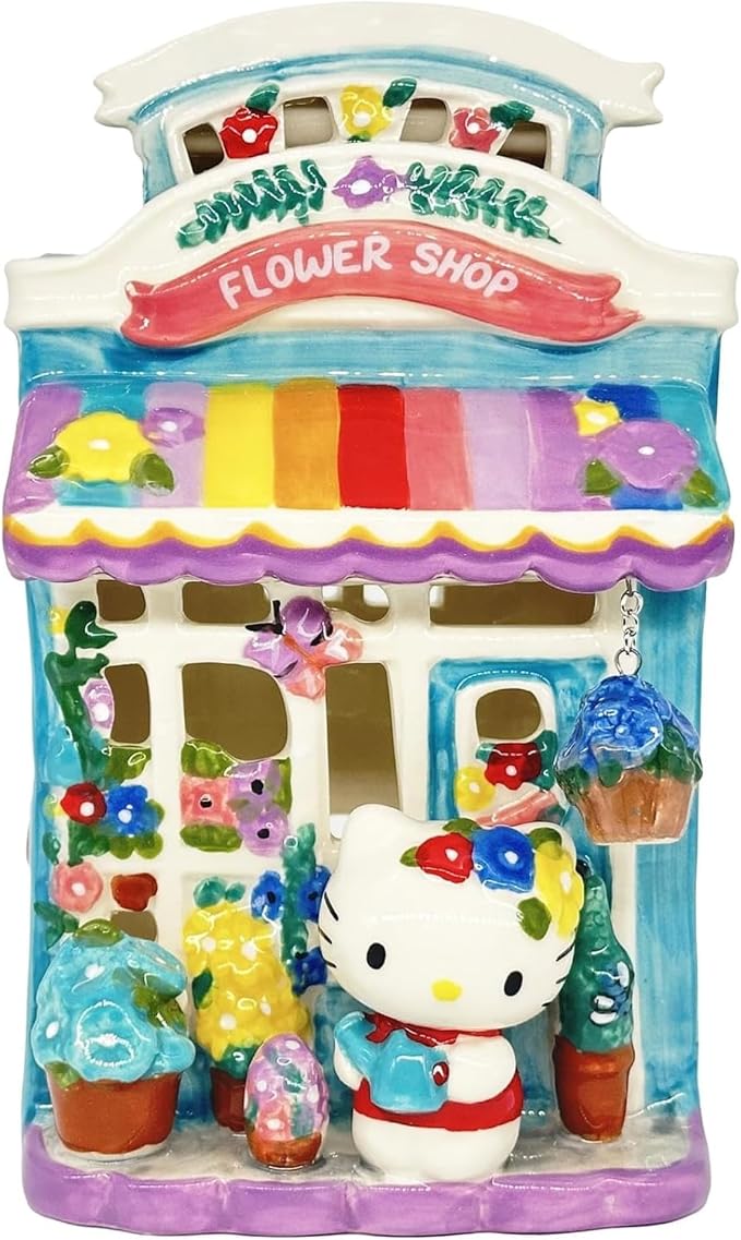Clayworks Hello Kitty Floral Garden Shop Candle House