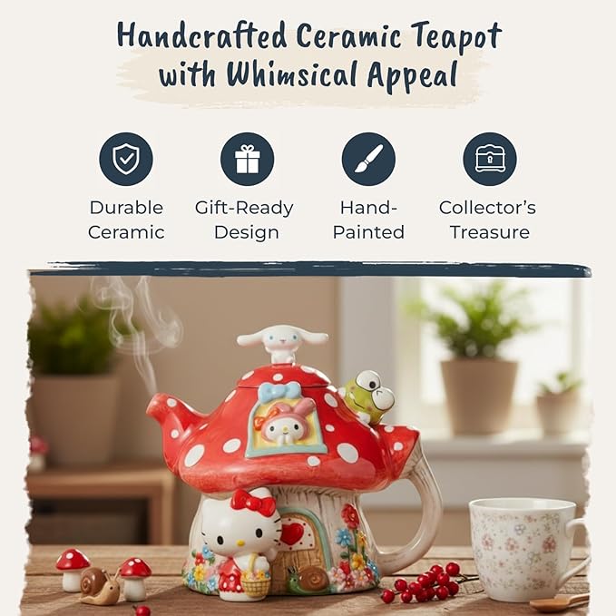 Hello Kitty and Friends Mushroom Teapot