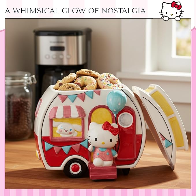 Hello Kitty and Cinnamoroll Camper Cookie Jar