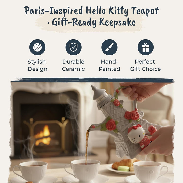 Hello Kitty Bonjour Paris Teapot