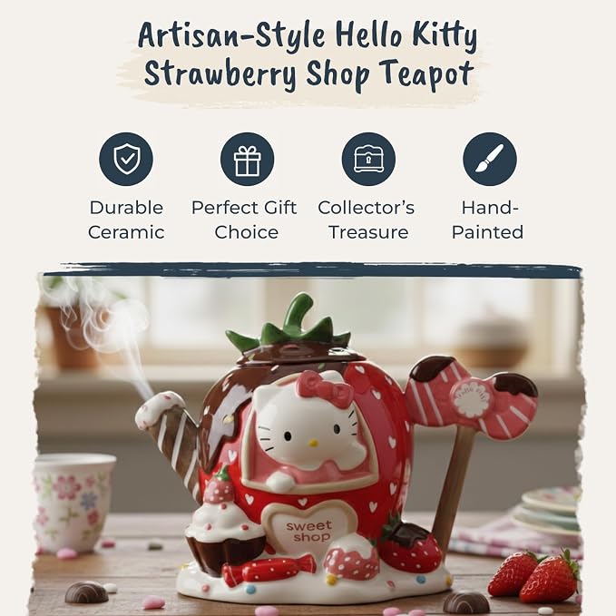 Hello Kitty Sweet Strawberry Shop Teapot