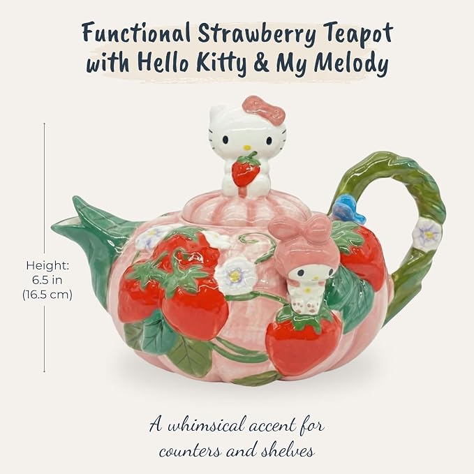 Hello Kitty and My Melody Strawberry Tea Pot