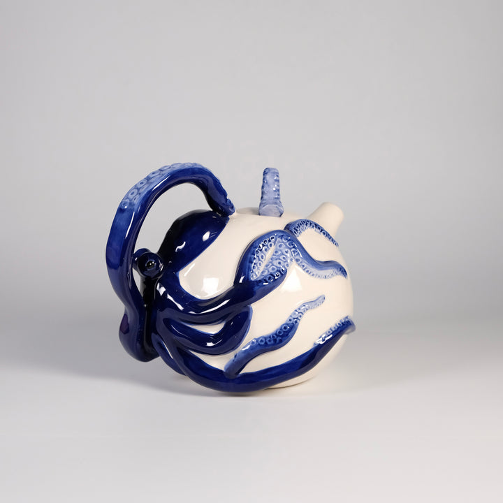 Blue Circular Octopus Teapot