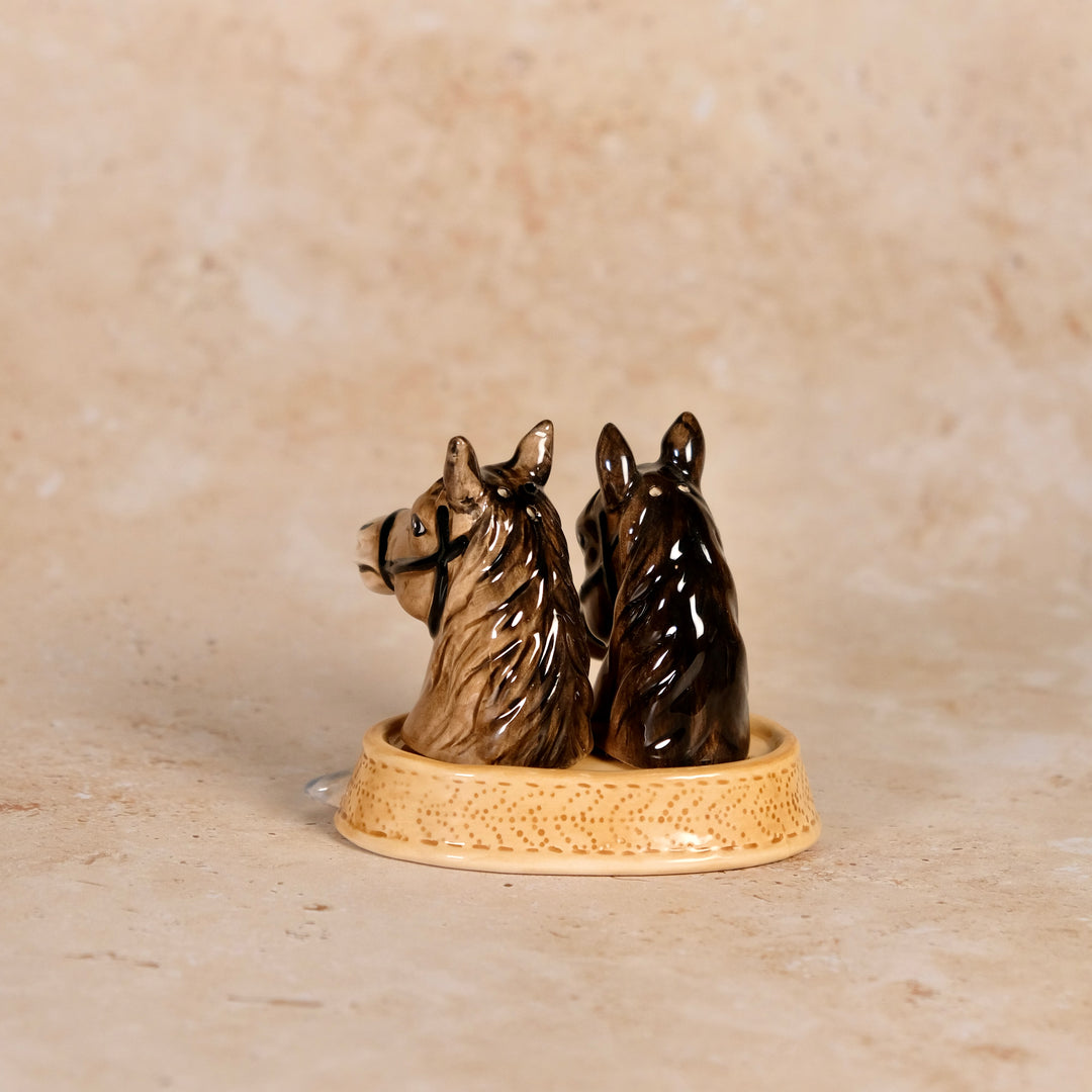 HORSES ON STAND SALT & PEPPER SET