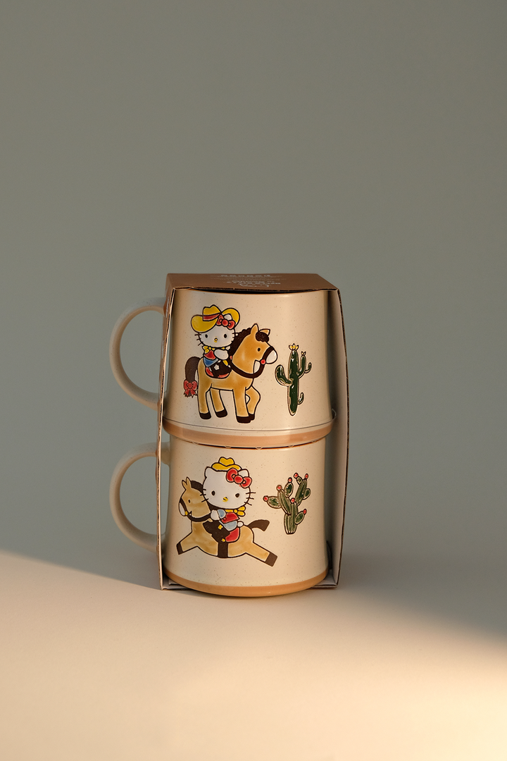 Hello Kitty Let's Ride Cowgirl 18oz Mug Set of 2