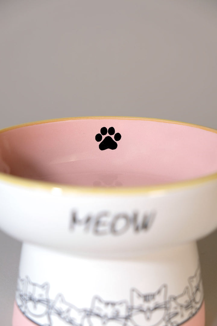Cozy Cat Pals 6" Pedestal Cat Bowl