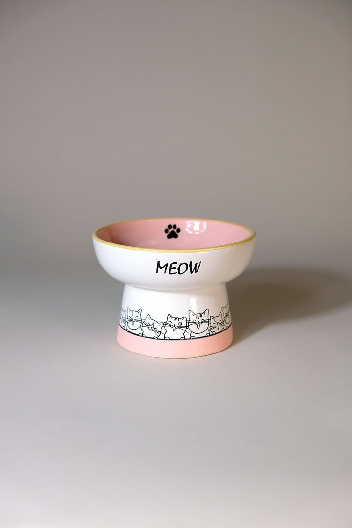 Cozy Cat Pals 6" Pedestal Cat Bowl