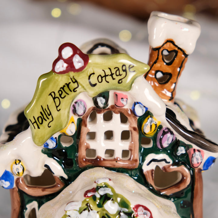 Holly Berry Cottage Candle House