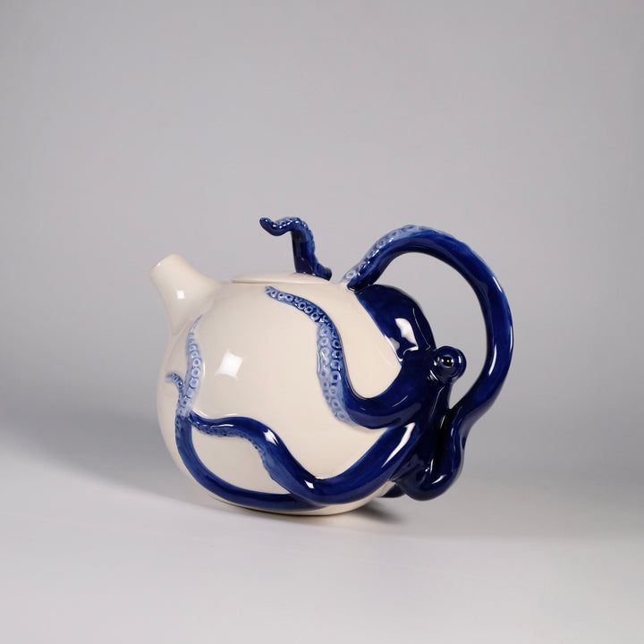 Blue Circular Octopus Teapot