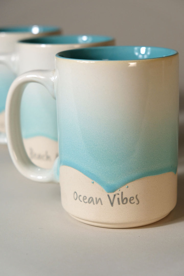 Spectrum Sea-foam Blue Coastal 17oz Mug Set of 3