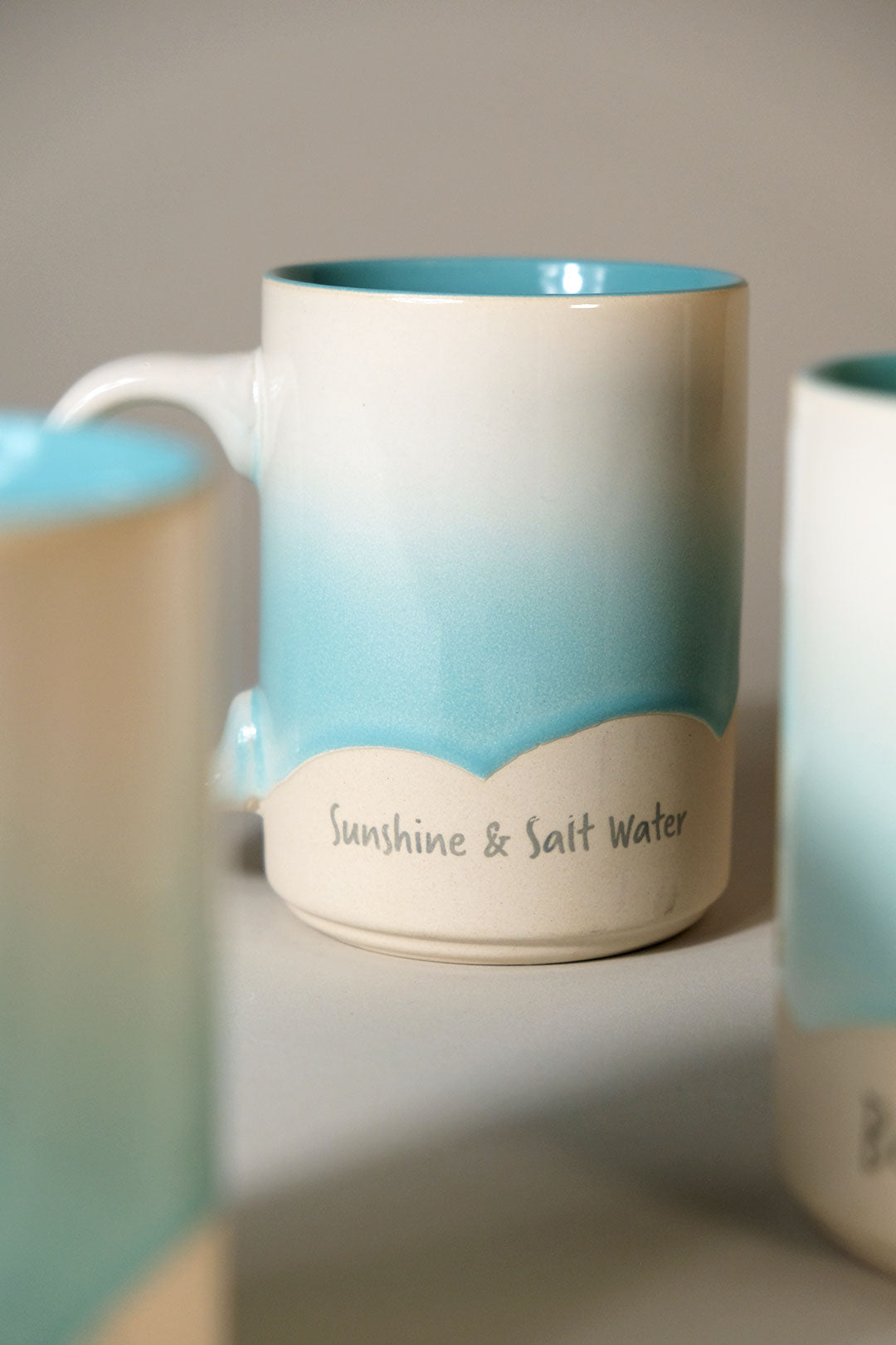 Spectrum Sea-foam Blue Coastal 17oz Mug Set of 3