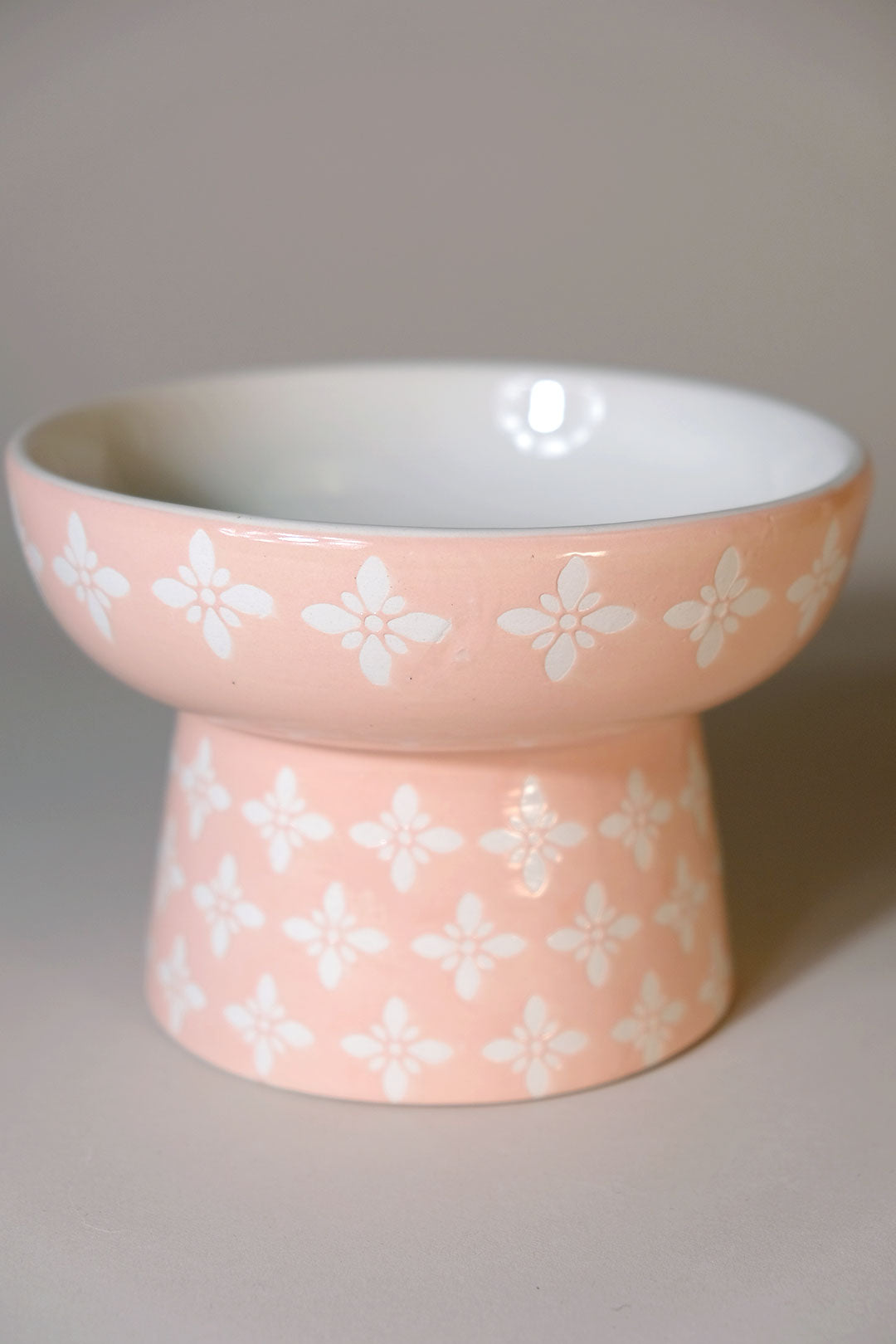 Pink 6" Pedestal Pet Bowl