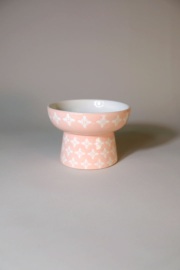 Pink 6" Pedestal Pet Bowl