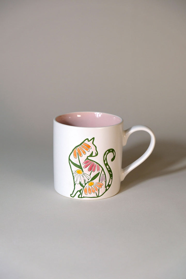Cat Silhouette Flower 180z Mug