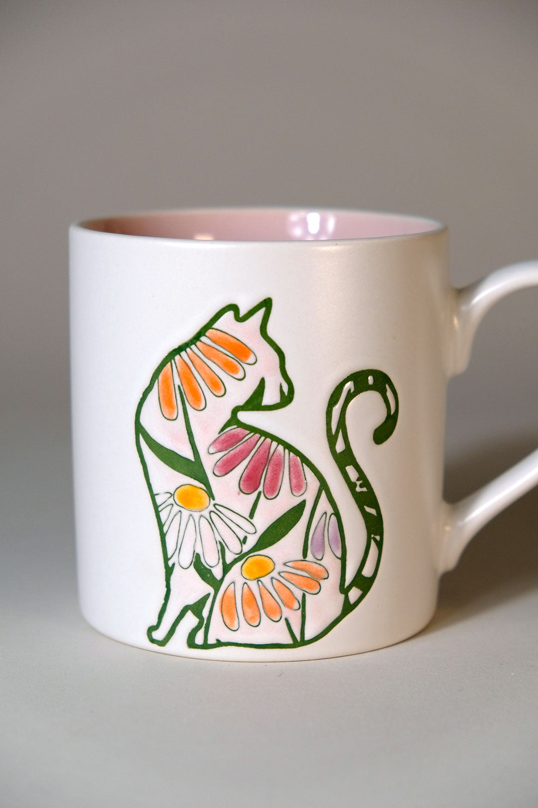 Cat Silhouette Flower 180z Mug
