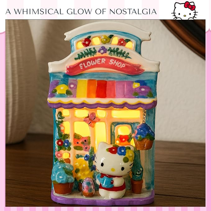 Clayworks Hello Kitty Floral Garden Shop Candle House