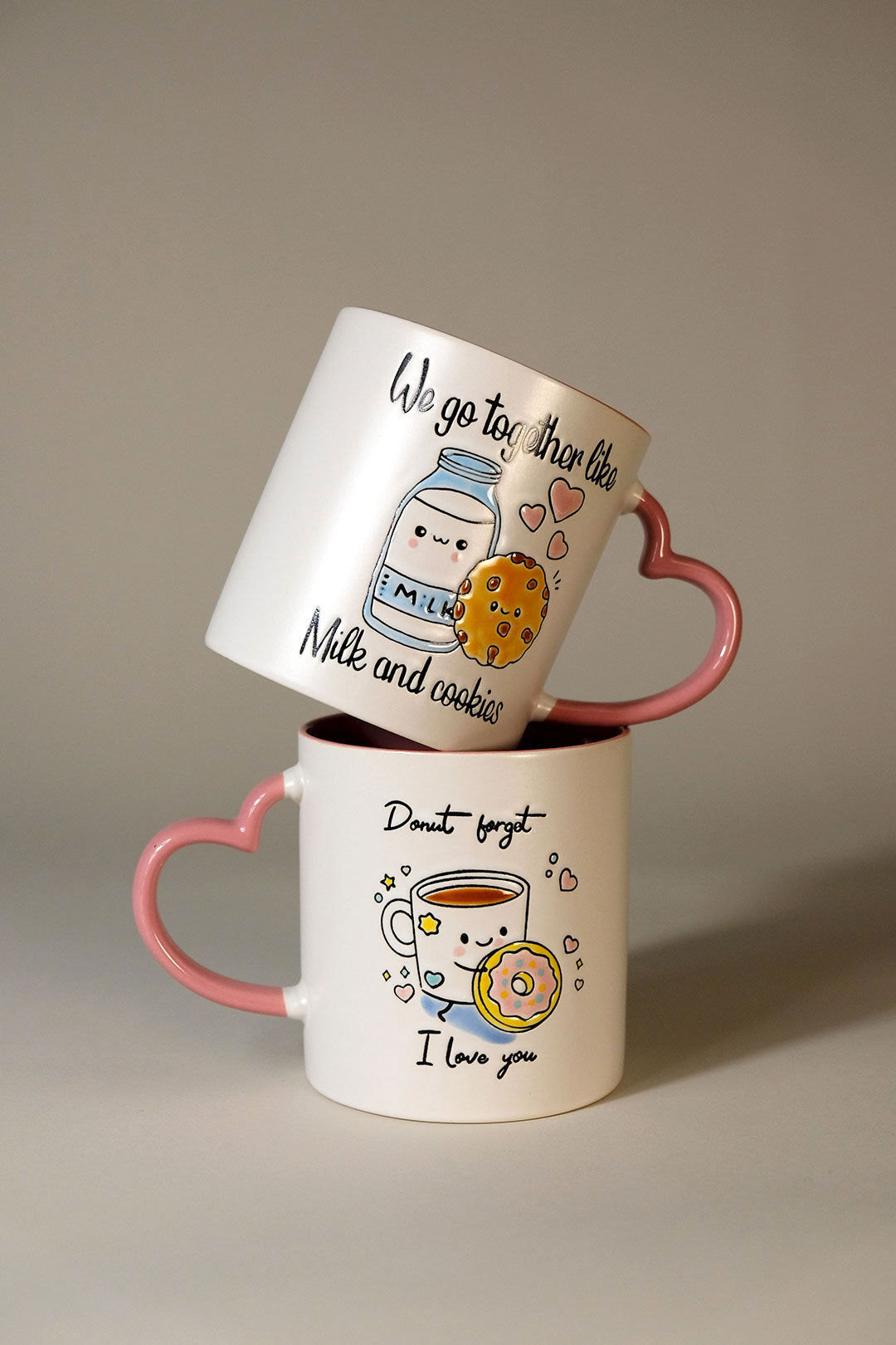 Valentine's Donut & Cookies 21oz Mug Set of 2