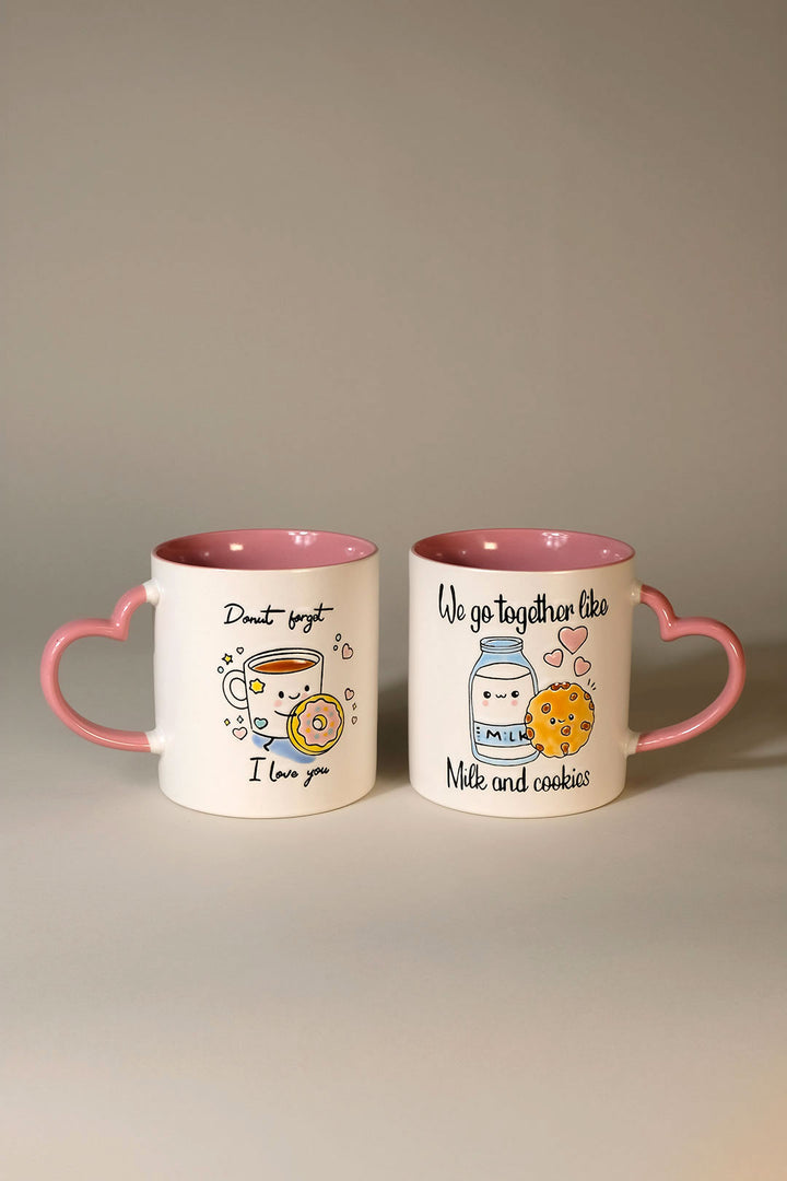 Valentine's Donut & Cookies 21oz Mug Set of 2