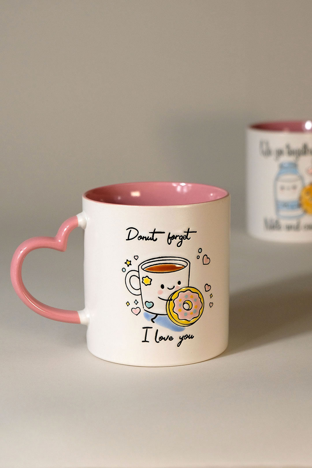 Valentine's Donut & Cookies 21oz Mug Set of 2
