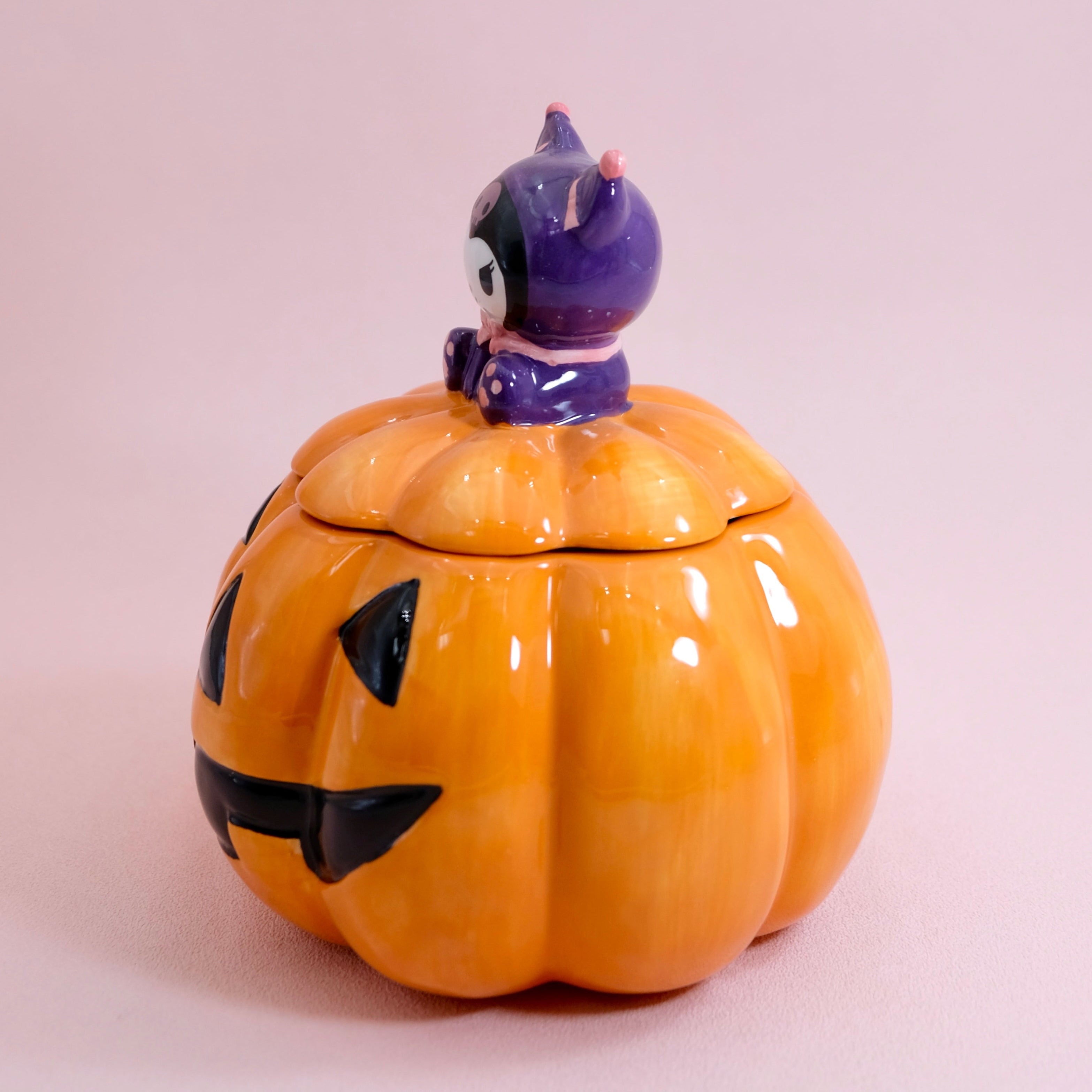 Kuromi Jack-O-Lantern Lidded Candy Bowl