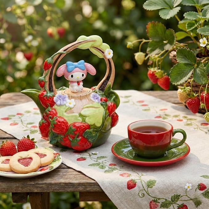 MY MELODY STRAWBERRY GARDEN TEAPOT