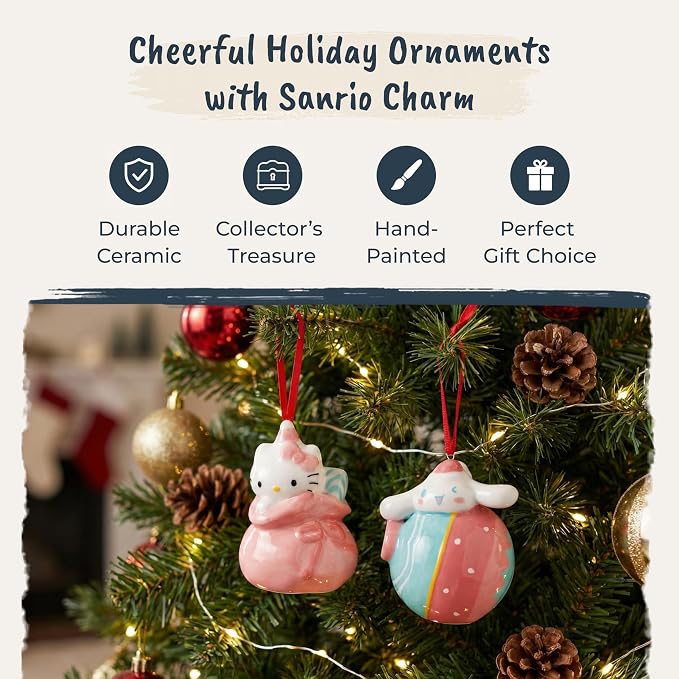 Hello Kitty and Cinnamoroll Ornament Set