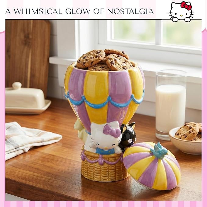 Hello Kitty and Chococat Hot Air Balloon Cookie Jar