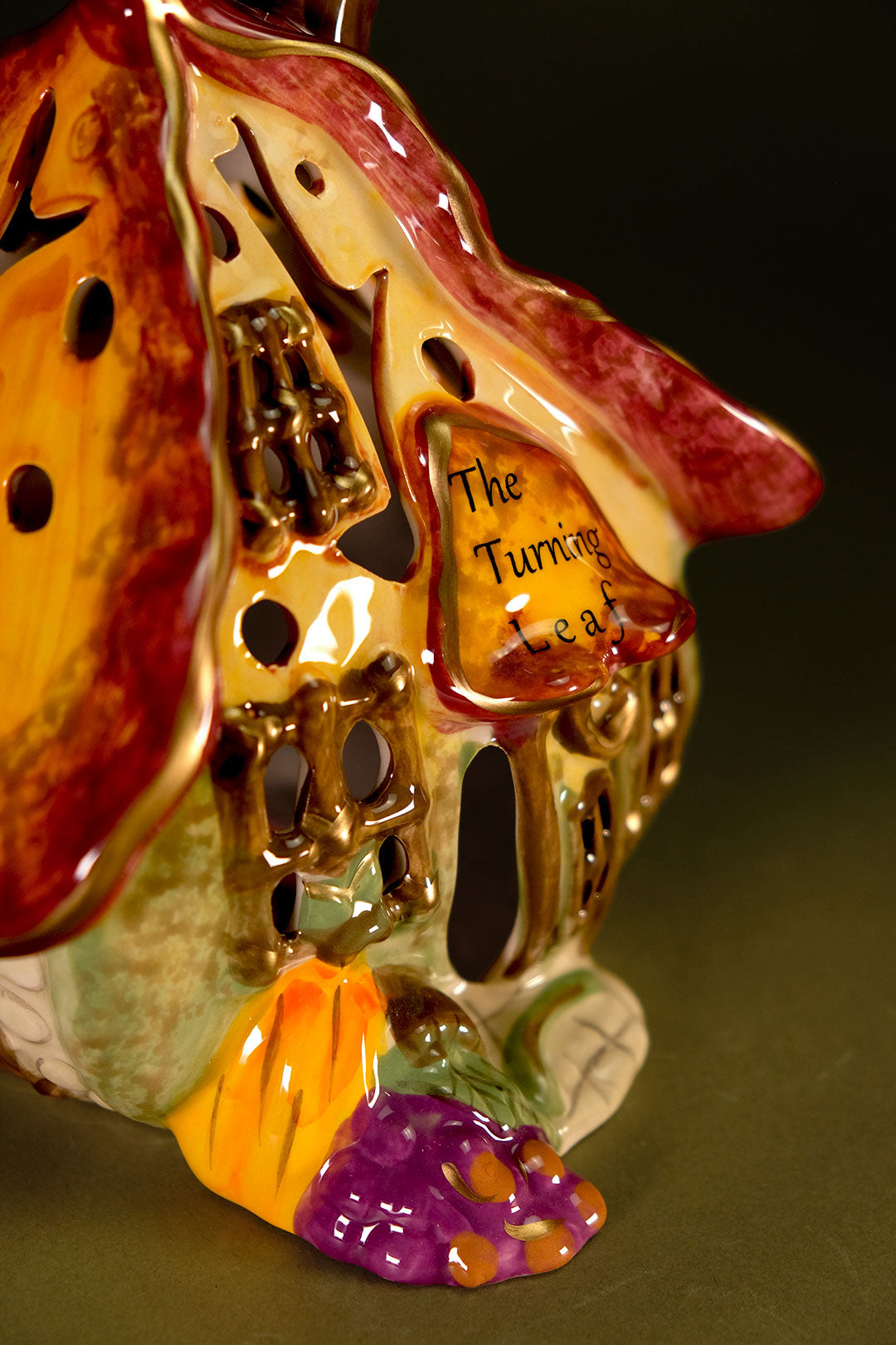 Clayworks Turning Leaf Thanksgiving Candle House