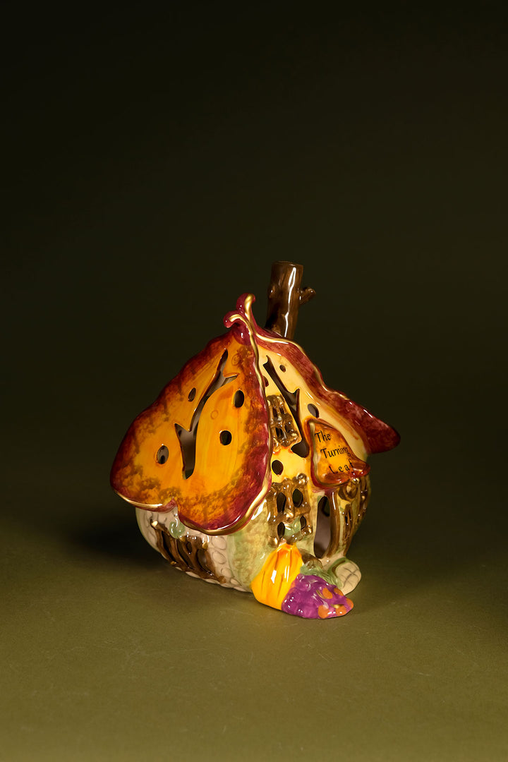 Clayworks Turning Leaf Thanksgiving Candle House