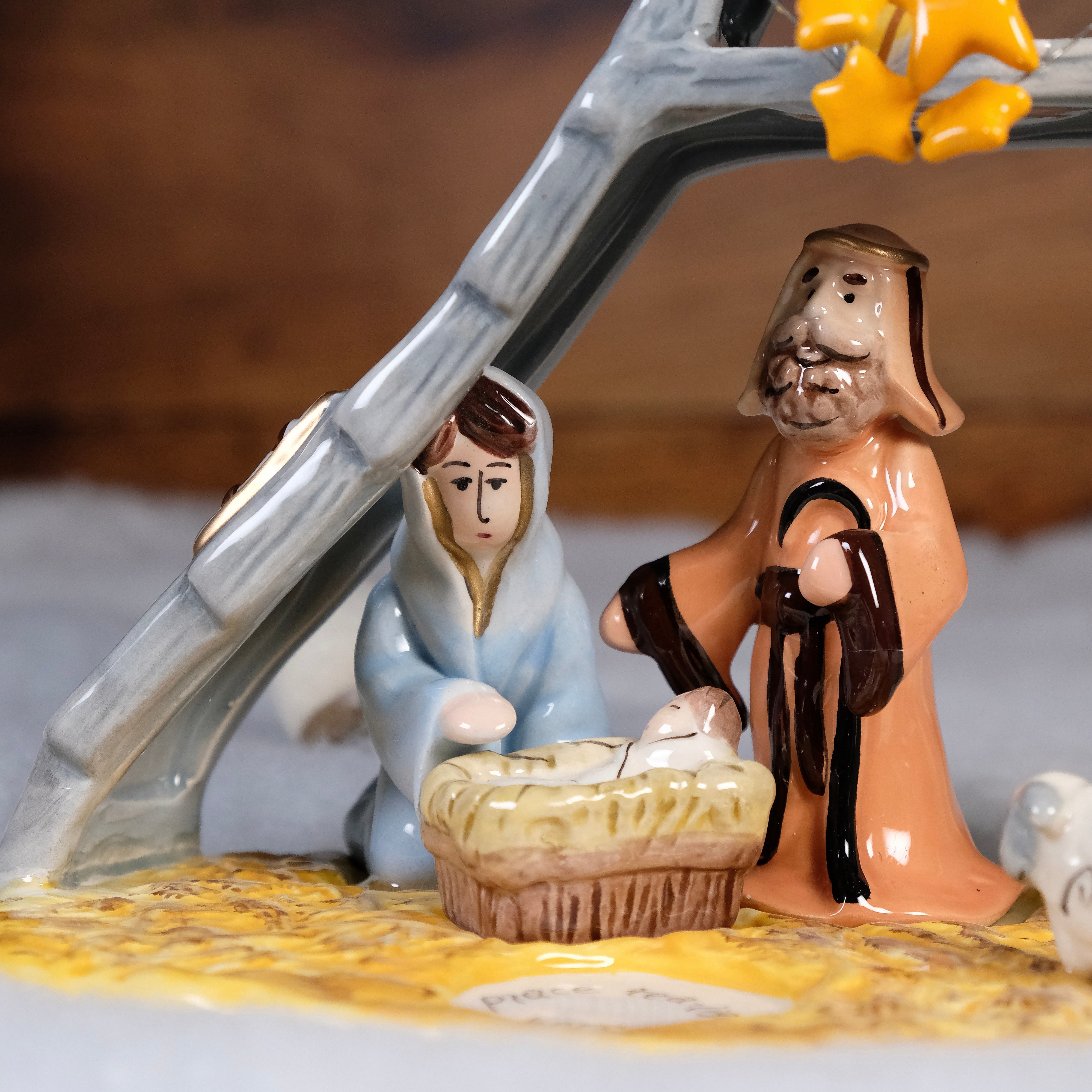 Nativity Creche Tealight Holder | Hand-Packed