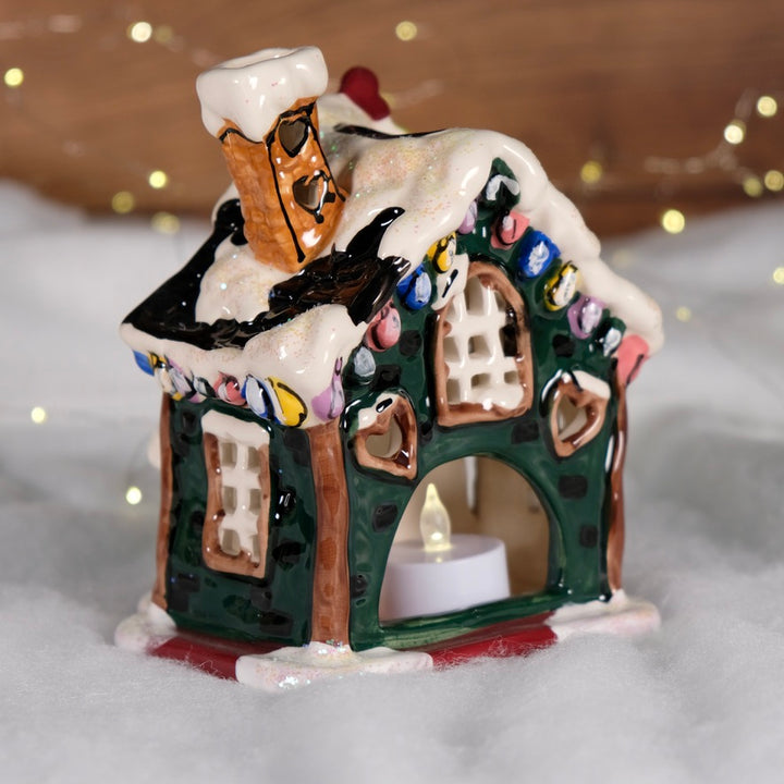 Holly Berry Cottage Candle House