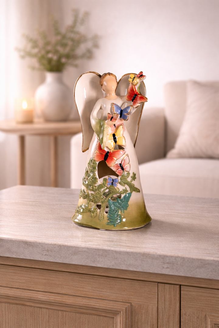 Angel with Butterflies Tealight Holder
