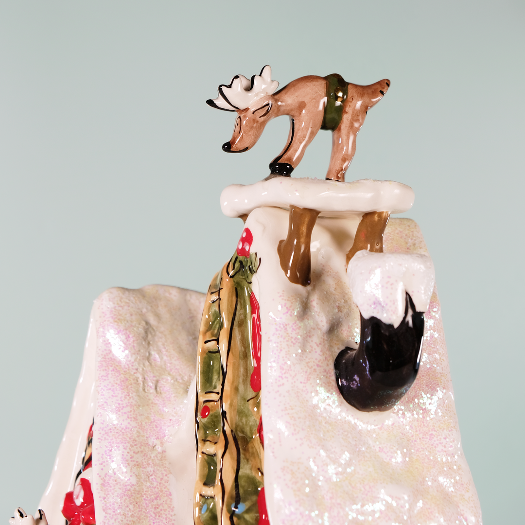 Reindeerville Clayworks Rudolph Flight School Candle House