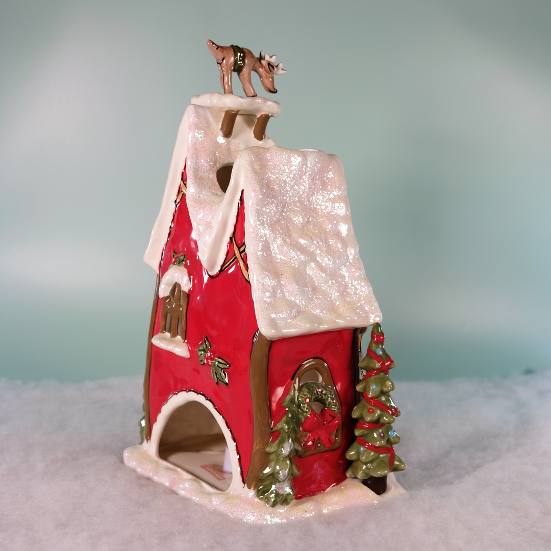 Reindeerville Clayworks Rudolph Flight School Candle House