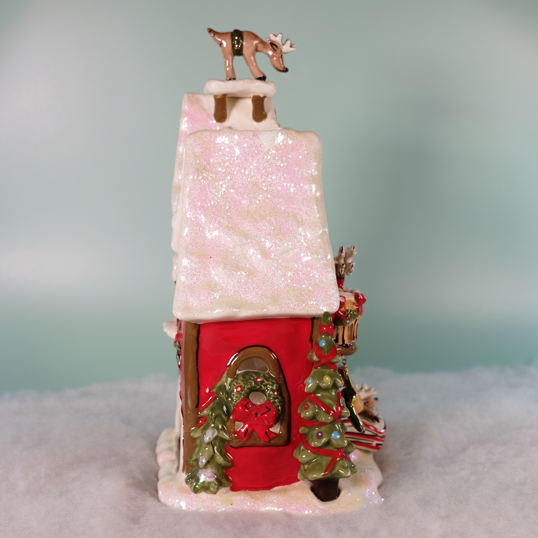 Reindeerville Clayworks Rudolph Flight School Candle House