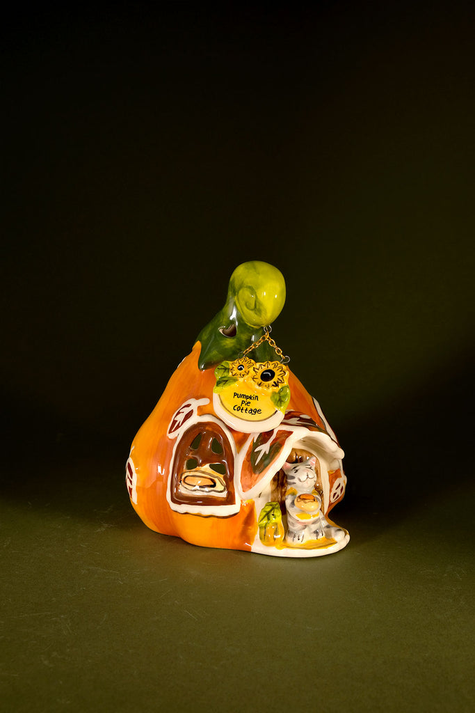 Small Pumpkin Cottage Candle House